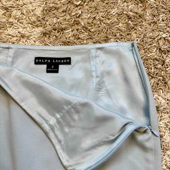 Ralph Lauren Black Label Silk Blue Pencil Skirt Made in USA Women’s Size 2 - Picture 4 of 6